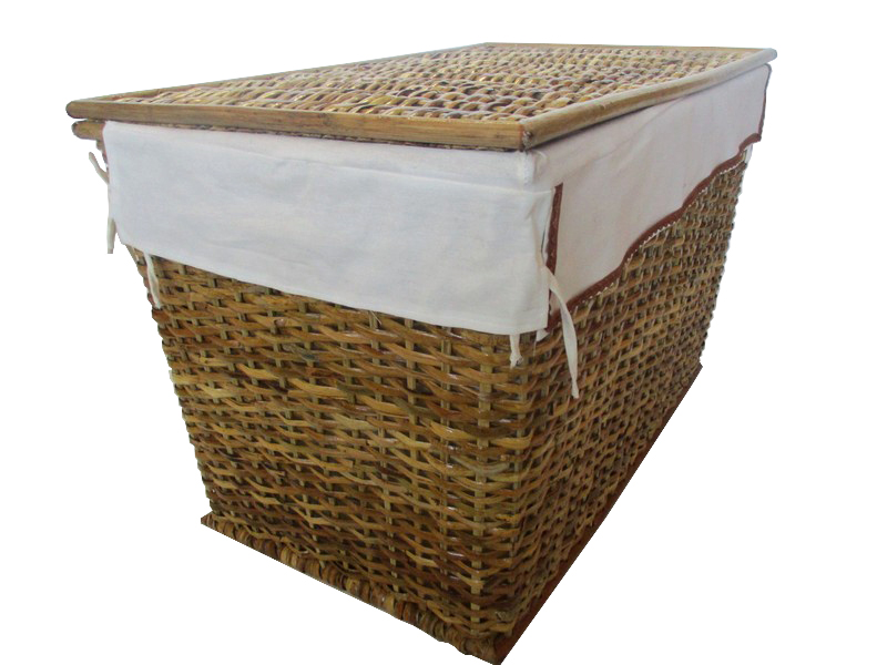 26-0057/3 CESTO PORTA BIANCHERIA IN RATTAN CM 67X42X46 H